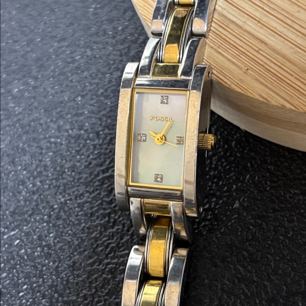 Fossil Women's Two Tone Rectangular Silver Gold W… - image 2